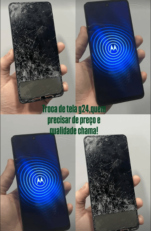 Moto G24 com tela nova e funcionando perfeitamente ✅ Serviço rápido, seguro e cliente satisfeito 😁